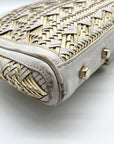 Rebecca Minkoff White & Gold Mac Aztec Clutch Crossbody