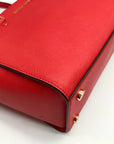Michael Kors Red Saffiano Leather Selma Convertible Satchel Bag