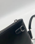 I.N.C. Black Faux Leather Charlii Bangle Crossbody Bag