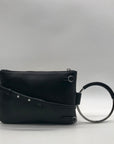 I.N.C. Black Faux Leather Charlii Bangle Crossbody Bag