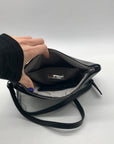 I.N.C. Black Faux Leather Charlii Bangle Crossbody Bag