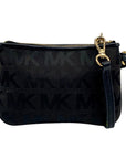 Michael Kors Black Signature Canvas Wristlet Clutch