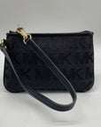 Michael Kors Black Signature Canvas Wristlet Clutch