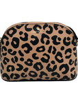 Kate Spade Tan & Black Leather Kali Leopard Print Dome Crossbody