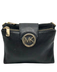 Michael Kors Black Pebbled Leather Fulton Small Crossbody Bag