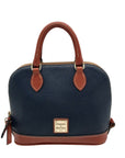 Dooney & Bourke Navy & Bown Small Zip Zip Crossbody Satchel