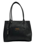 Tignanello Black Leather Pocket Shoulder Bag