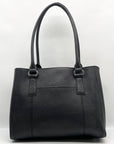 Tignanello Black Leather Pocket Shoulder Bag