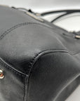 Tignanello Black Leather Pocket Shoulder Bag