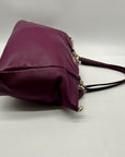 Coach Deep Plum Pebbled Leather Shoulder Bag