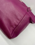 Coach Deep Plum Pebbled Leather Shoulder Bag