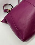 Coach Deep Plum Pebbled Leather Shoulder Bag