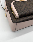 Michael Kors Brown & Pink Monogram Coated Canvas Jaycee Backpack