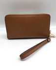 Michael Kors Brown Leather Acorn Wristlet