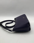 Kate Spade Dark Purple Pebbled Leather Mini Crossbody Bag