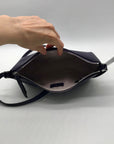 Kate Spade Dark Purple Pebbled Leather Mini Crossbody Bag