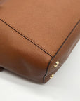 Michael Kors Brown Saffiano Leather Charlotte Top Zip Tote Bag