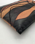 Valerie Black Patchwork Leather Clutch