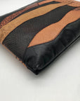 Valerie Black Patchwork Leather Clutch