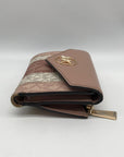 Michael Kors Carmen Ballet Pink Coated Canvas & Leather Trifold Wallet