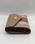 Michael Kors Carmen Ballet Pink Coated Canvas & Leather Trifold Wallet