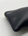 Coach Black Pebbled Leather Corner Zip Wristlet