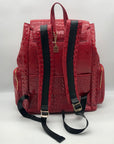 Exculuxe Red Croc Embossed Vegan Leather Windsor Backpack