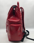 Exculuxe Red Croc Embossed Vegan Leather Windsor Backpack