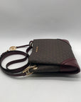 Michael Kors Brown Coated Canvas Triple-Compartment Crossbody