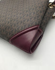 Michael Kors Brown Coated Canvas Triple-Compartment Crossbody