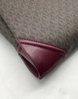 Michael Kors Brown Coated Canvas Triple-Compartment Crossbody