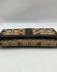 Coach Brown Canvas And Leather Monogram Trifold Wallet