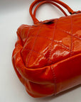 Cavalcanti Burnt Orange Patent Leather Shoulder Bag