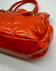 Cavalcanti Burnt Orange Patent Leather Shoulder Bag