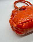 Cavalcanti Burnt Orange Patent Leather Shoulder Bag
