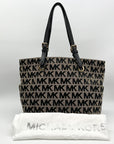 Michael Kors Beige & Black Signature Canvas Tote Bag
