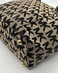 Michael Kors Beige & Black Signature Canvas Tote Bag