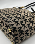 Michael Kors Beige & Black Signature Canvas Tote Bag