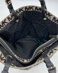Michael Kors Beige & Black Signature Canvas Tote Bag