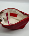 On 34th Red Pebbled Leather Shoulder Bag