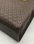 Michael Kors Brown And Marigold Canvas Large Kenly Tote Bag