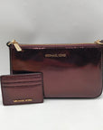 Michael Kors Oxblood Rouge Sombre Leather Shoulder Bag Gift Set