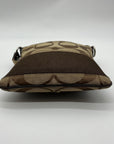 Coach Signature Canvas Tan & Brown Swing Logo Crossbody Bag