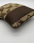Coach Signature Canvas Tan & Brown Swing Logo Crossbody Bag
