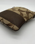 Coach Signature Canvas Tan & Brown Swing Logo Crossbody Bag