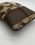 Coach Signature Canvas Tan & Brown Swing Logo Crossbody Bag