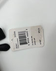 Tag with barcode and text on a white background