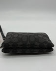 Coach Black Signature Canvas Double Zip Boxed Wristlet