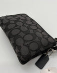 Coach Black Signature Canvas Double Zip Boxed Wristlet