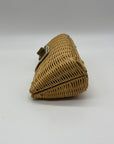 J. Crew Tan Woven Straw Clutch Bag